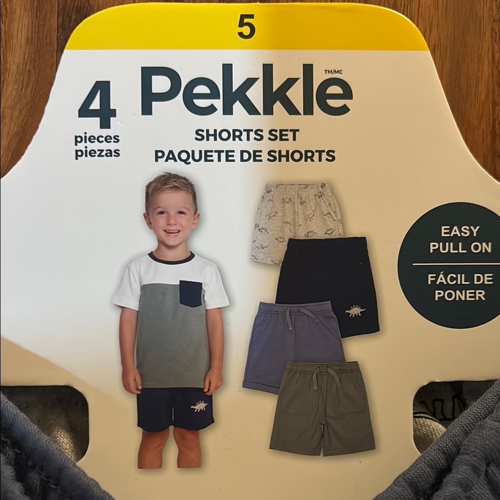 4-pc Pekkle Kids Boys Shorts Dino Size 4/5 NWT
